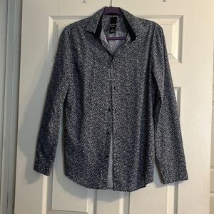H&M mens slim fit floral navy dress shirt